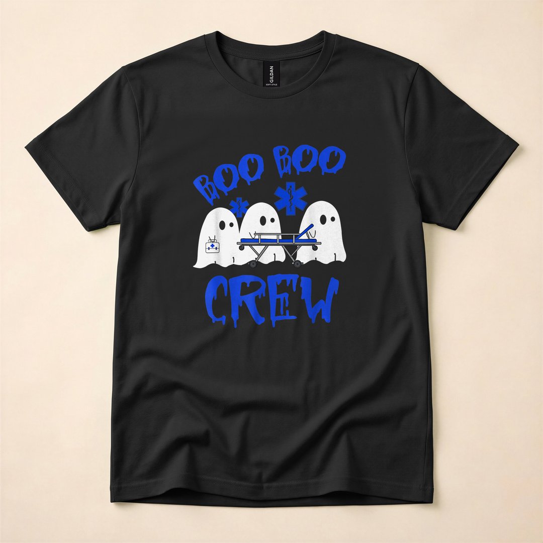 Boo Boo Crew Ghost EMS EMT Paramedic Halloween T-Shirt