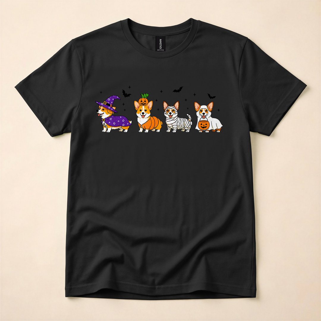 Spooky Corgi Funny Halloween Dog Lover T-Shirt - photo 3