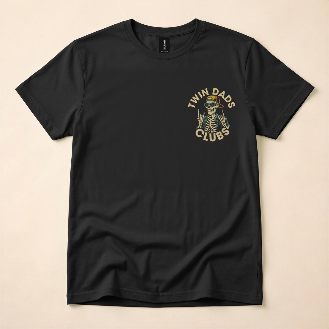 Skeleton Twin Dads Club Overachiever Halloween T-Shirt