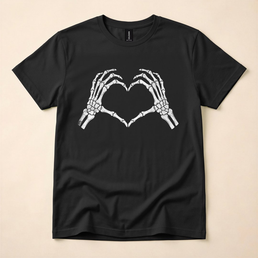 Skeleton Hands Forming a Heart Spooky Season T-Shirt