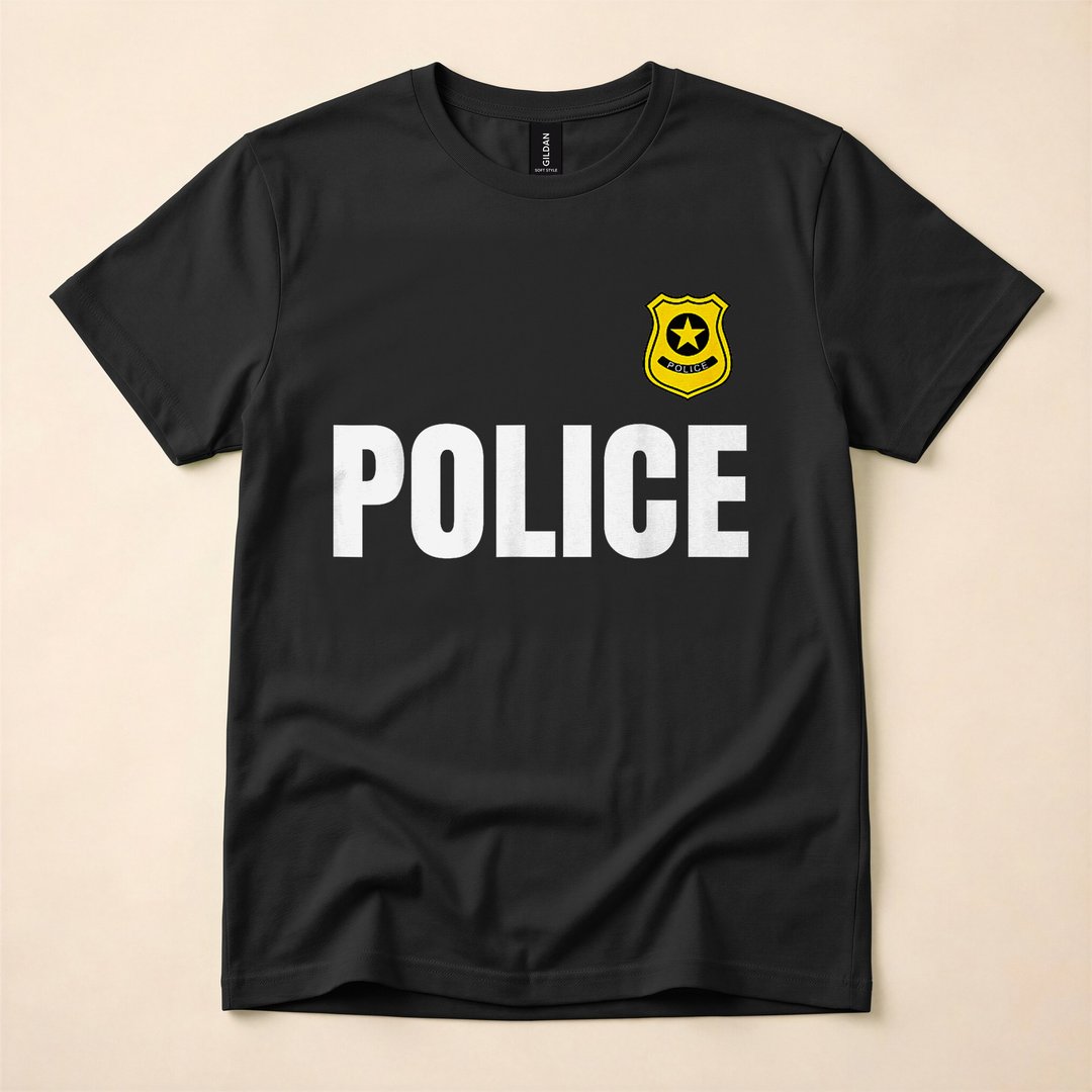 Cute Blue Police Officer Halloween Costume T-Shirt