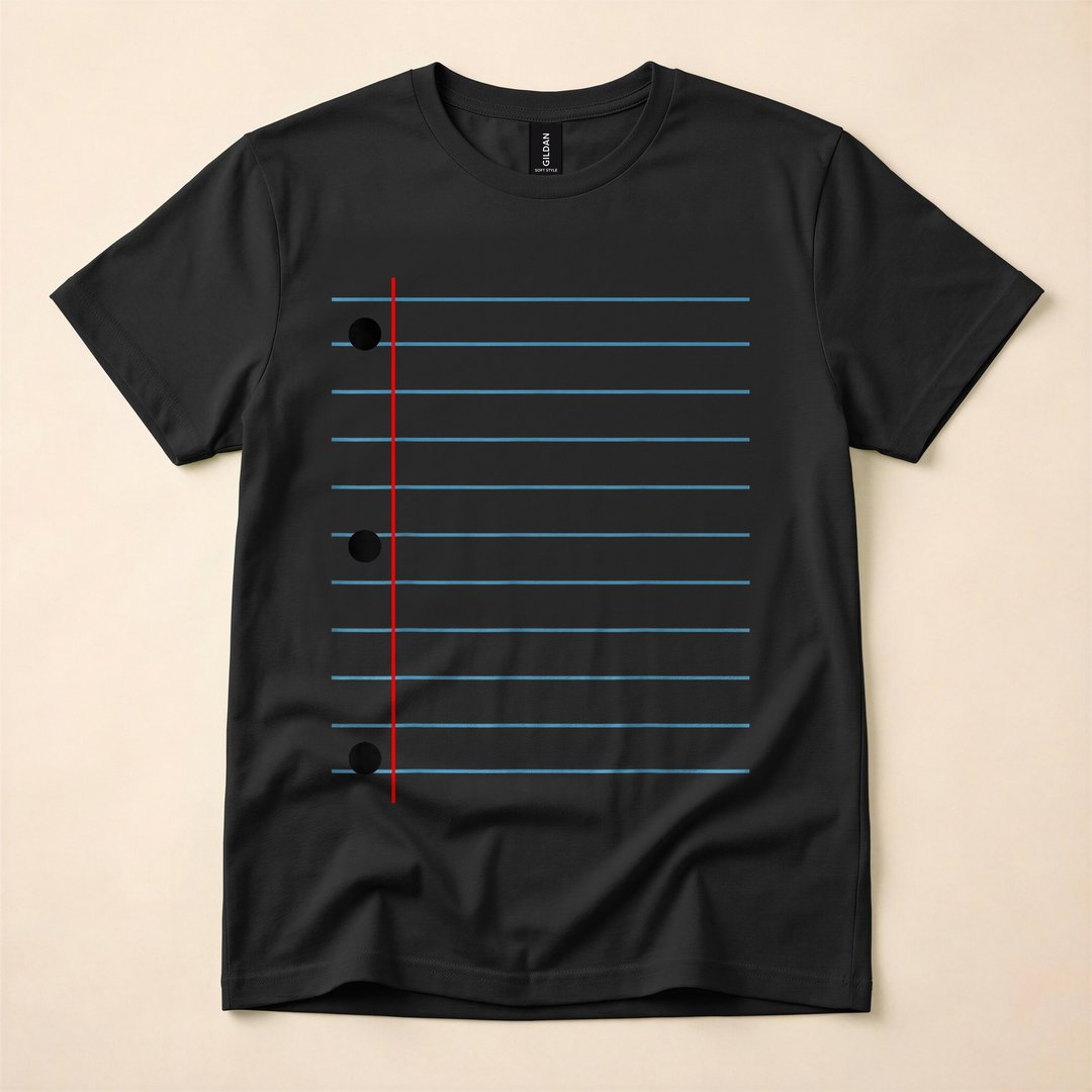 Lined Notebook Paper Group Halloween Costume T-Shirt - photo 3