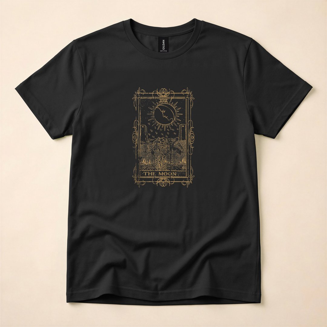 Goth Tarot Card the Moon Witchy Occult T-Shirt - photo 3