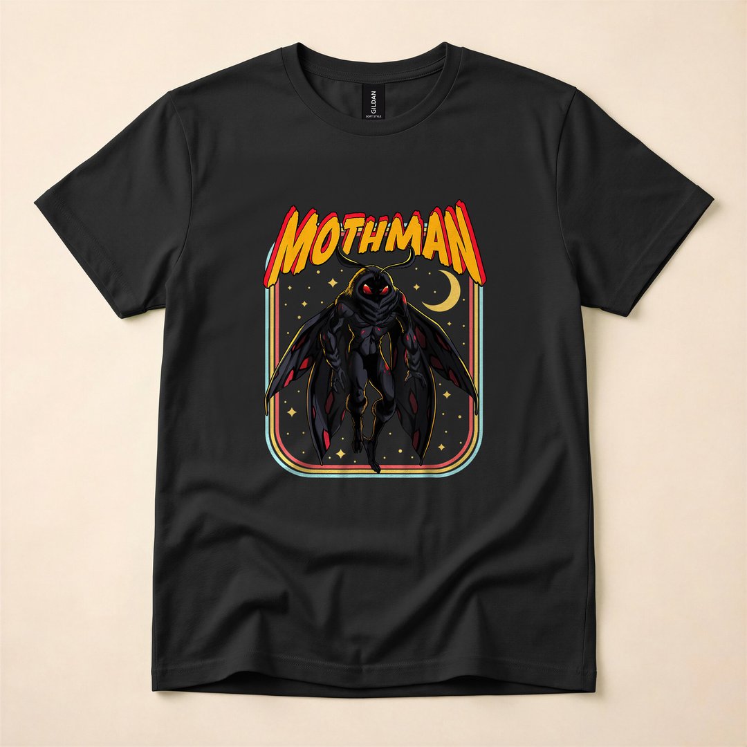 Mothman Retro Comic Cryptid Lore Spooky T-Shirt