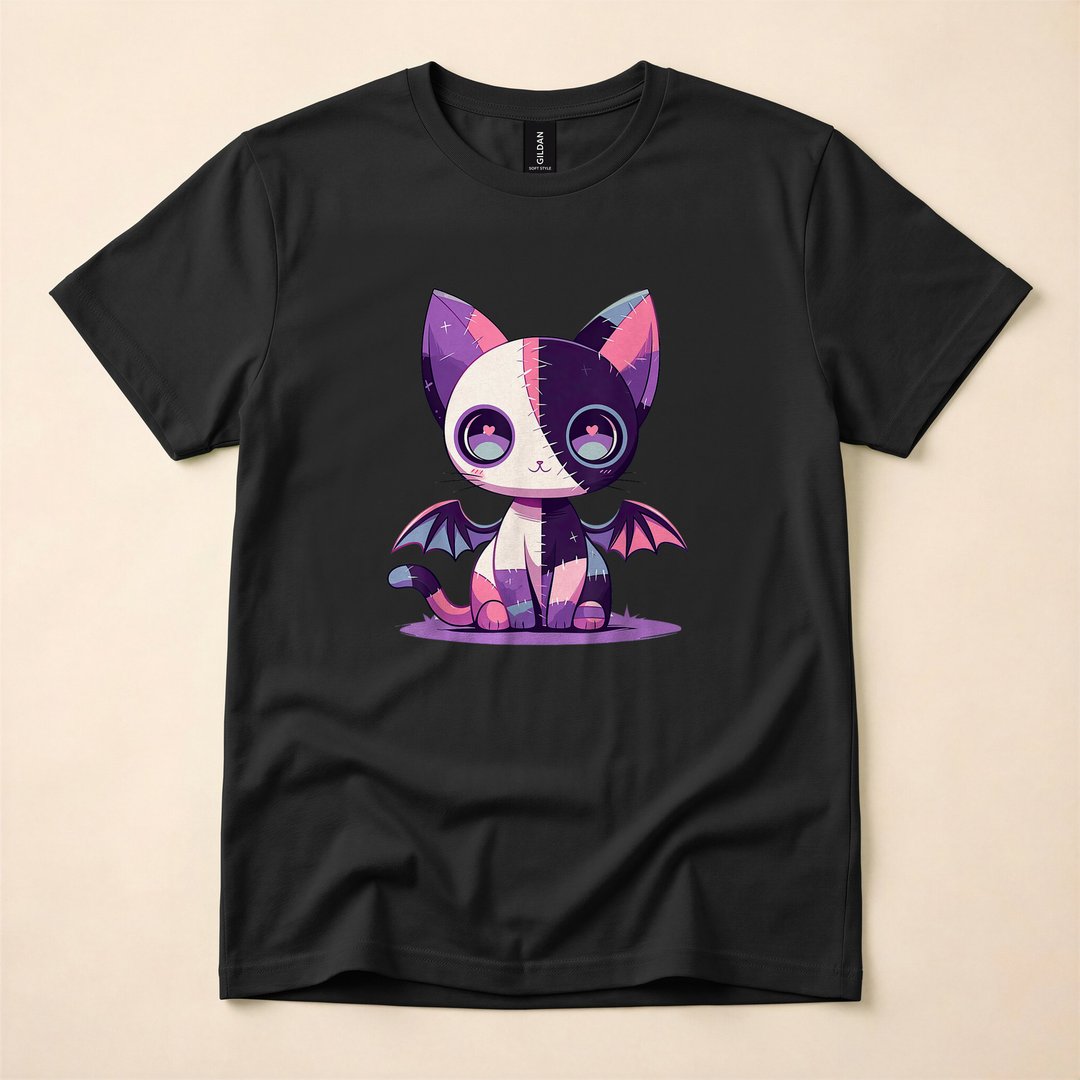 Pastel Goth Creepy Cute Witchy Zombie Cat T-Shirt