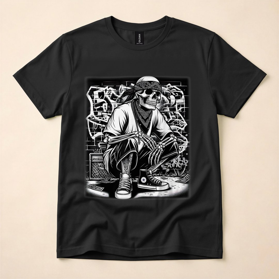 Cholo Chicano Skeleton Con Safos Calavera T-Shirt