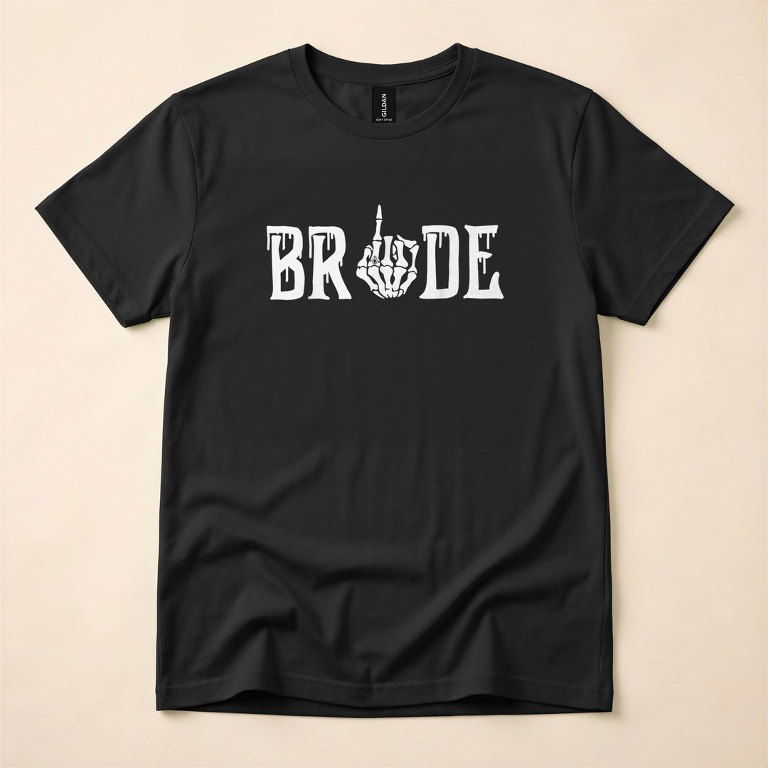 Gothic Skeleton Bride Just Married Halloween T-Shirt - photo 1