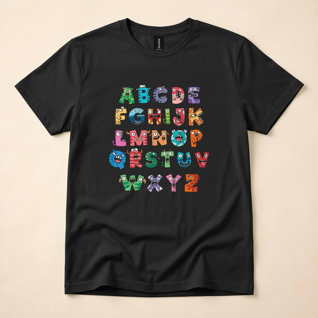 Cute Monster Alphabet Halloween Teacher T-Shirt