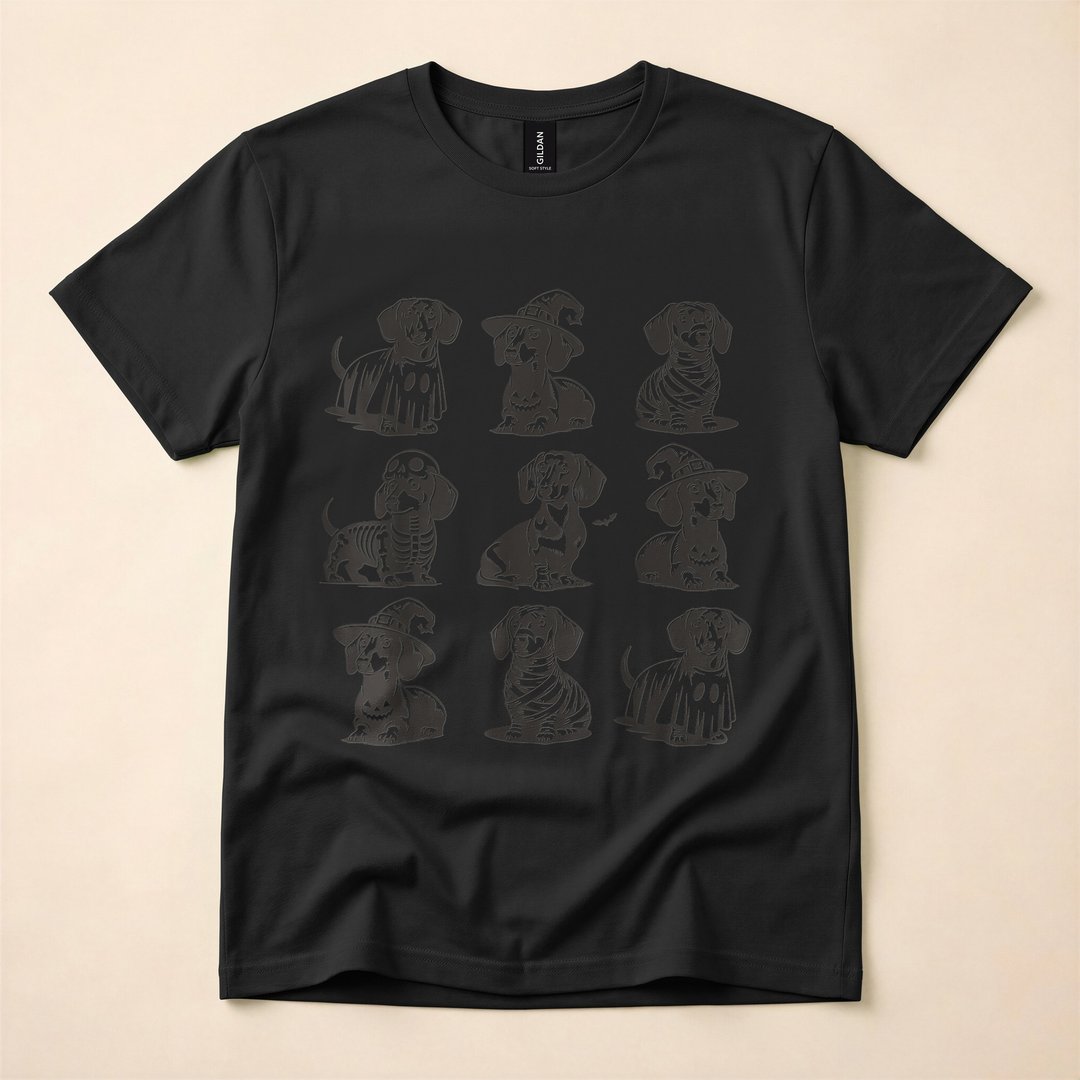 Dachshund Halloween Spooky Wiener Dog T-Shirt - photo 3