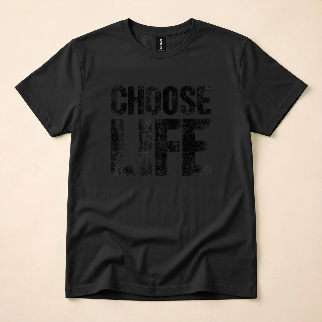Retro 80s Choose Life Distressed Halloween Costume T-Shirt - photo 3