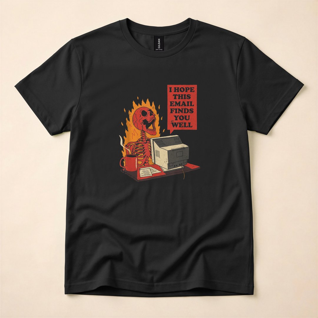 I Hope This Email Finds You Well Funny Skeleton T-Shirt