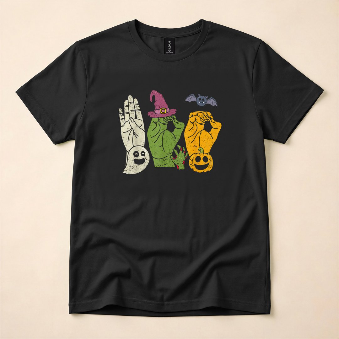 Boo Hands ASL Sign Language Halloween T-Shirt