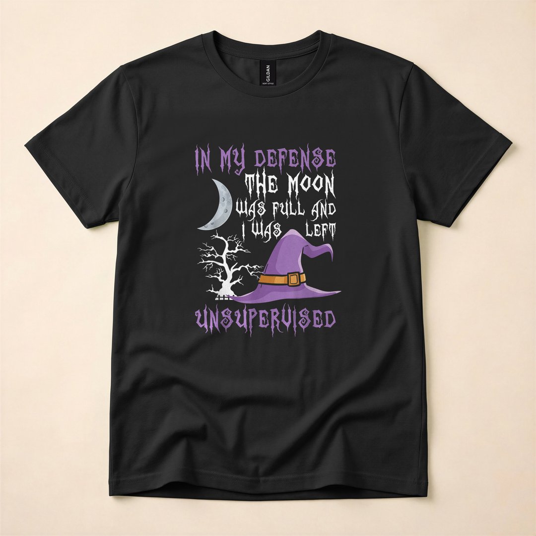 In My Defense the Moon Was Full Halloween Witch T-Shirt