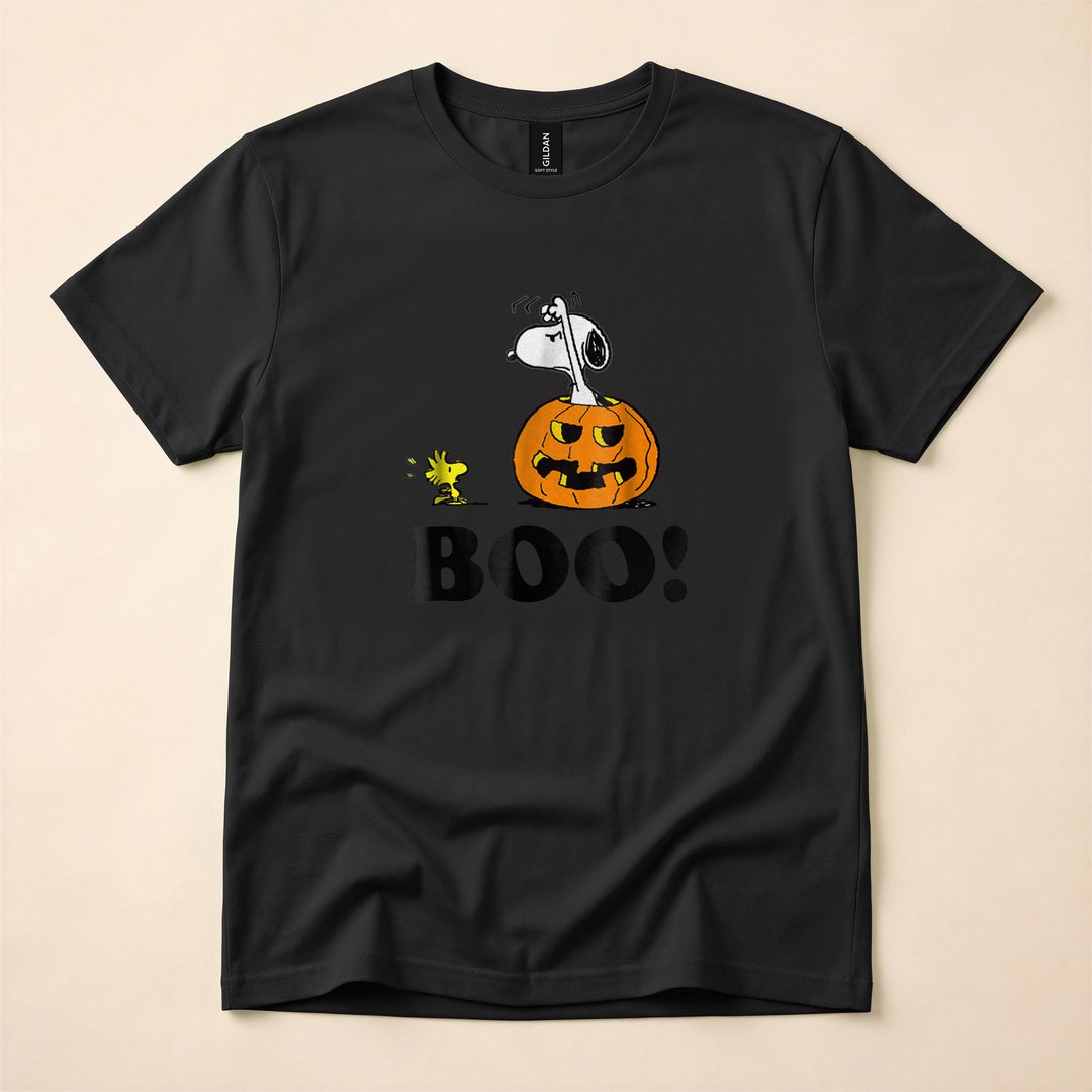 Peanuts Snoopy and Woodstock BOO Halloween T-Shirt - photo 3