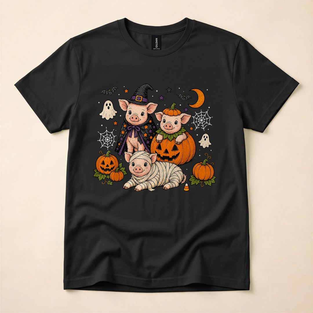 Boo Pig Funny Spooky Season Halloween T-Shirt
