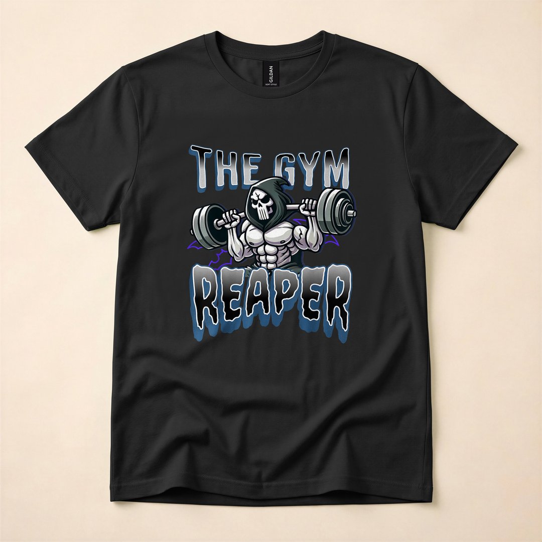 Grim Reaper Gym Workout Weightlifting Halloween T-Shirt