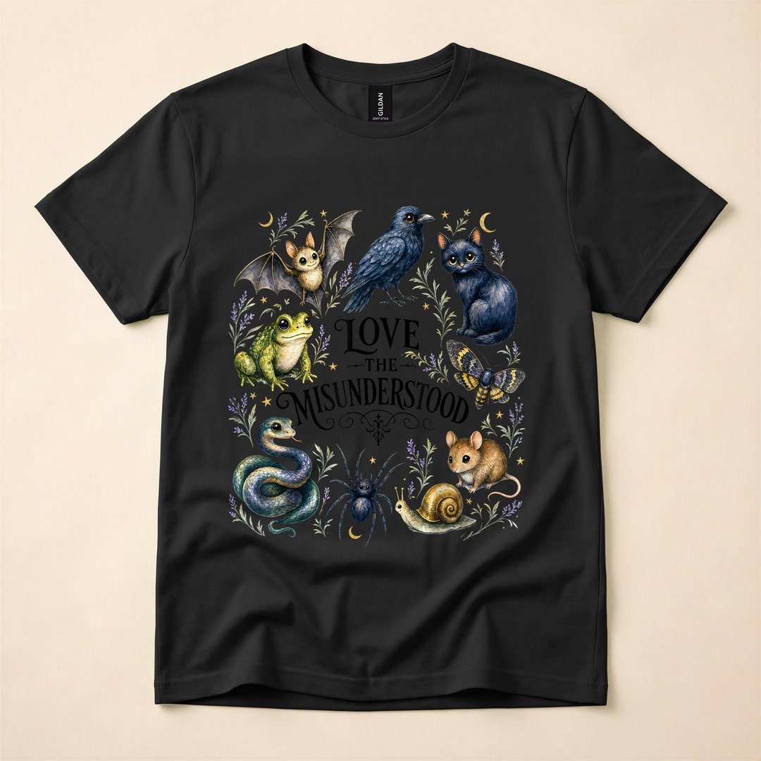 Love the Misunderstood Bat Raven Spider Spooky T-Shirt - photo 3