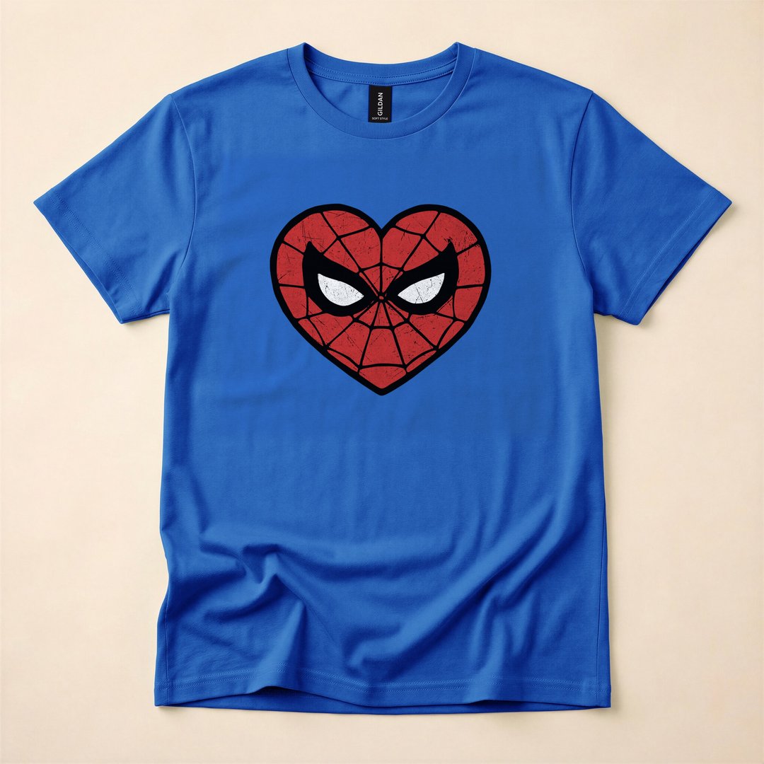 Spider-Man Heart-Shaped Mask Portrait T-Shirt - photo 3