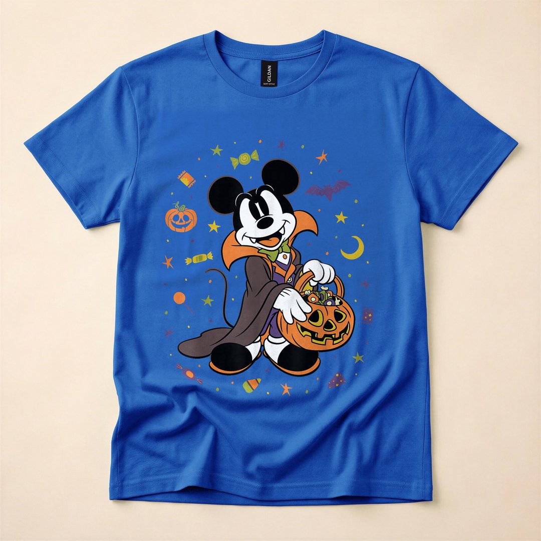 Mickey Mouse Vampire Trick-or-Treat Halloween Icons T-Shirt - photo 3