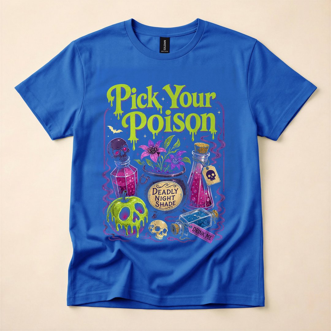Pick Your Poison Vintage Wizard Halloween T-Shirt - photo 3