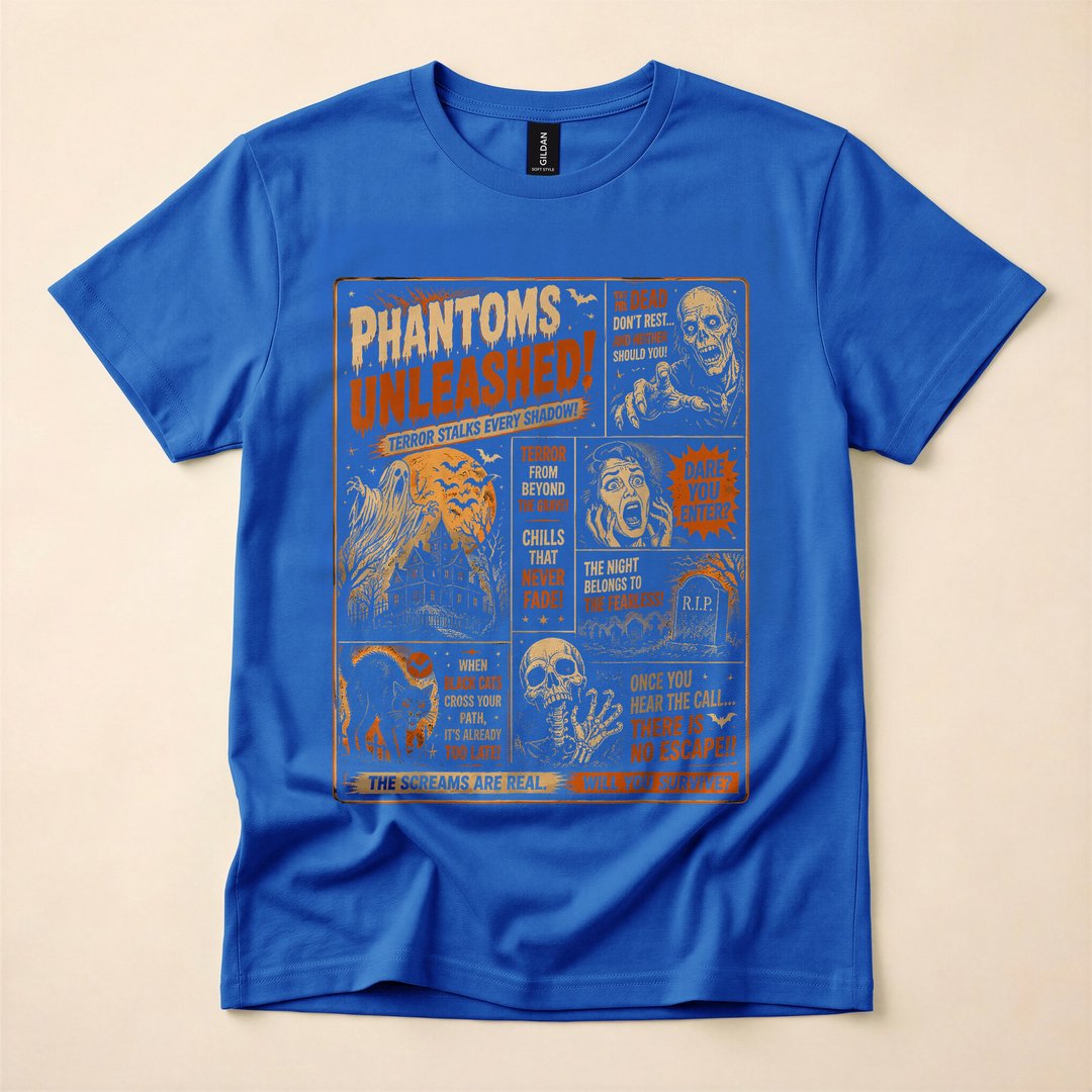 Vintage Horrorfest Movie Poster Halloween Party T-Shirt - photo 3