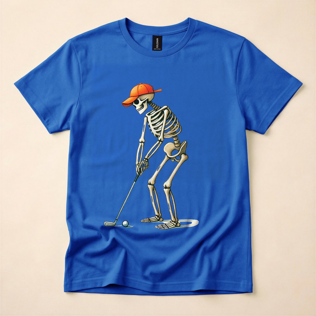 Funny Skeleton Golfer Halloween Golf T-Shirt - photo 3