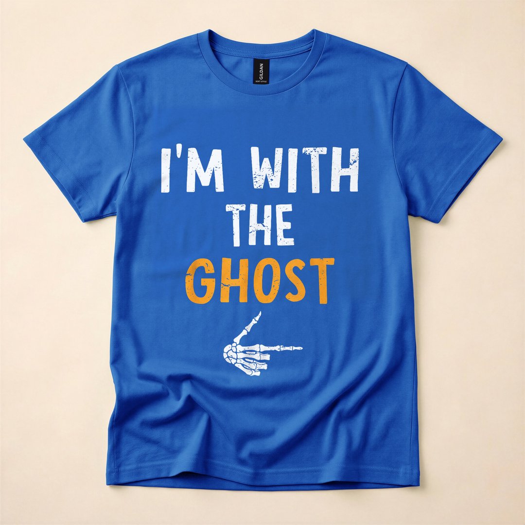 I'm With the Ghost Matching Couple Halloween Costume T-Shirt - photo 3