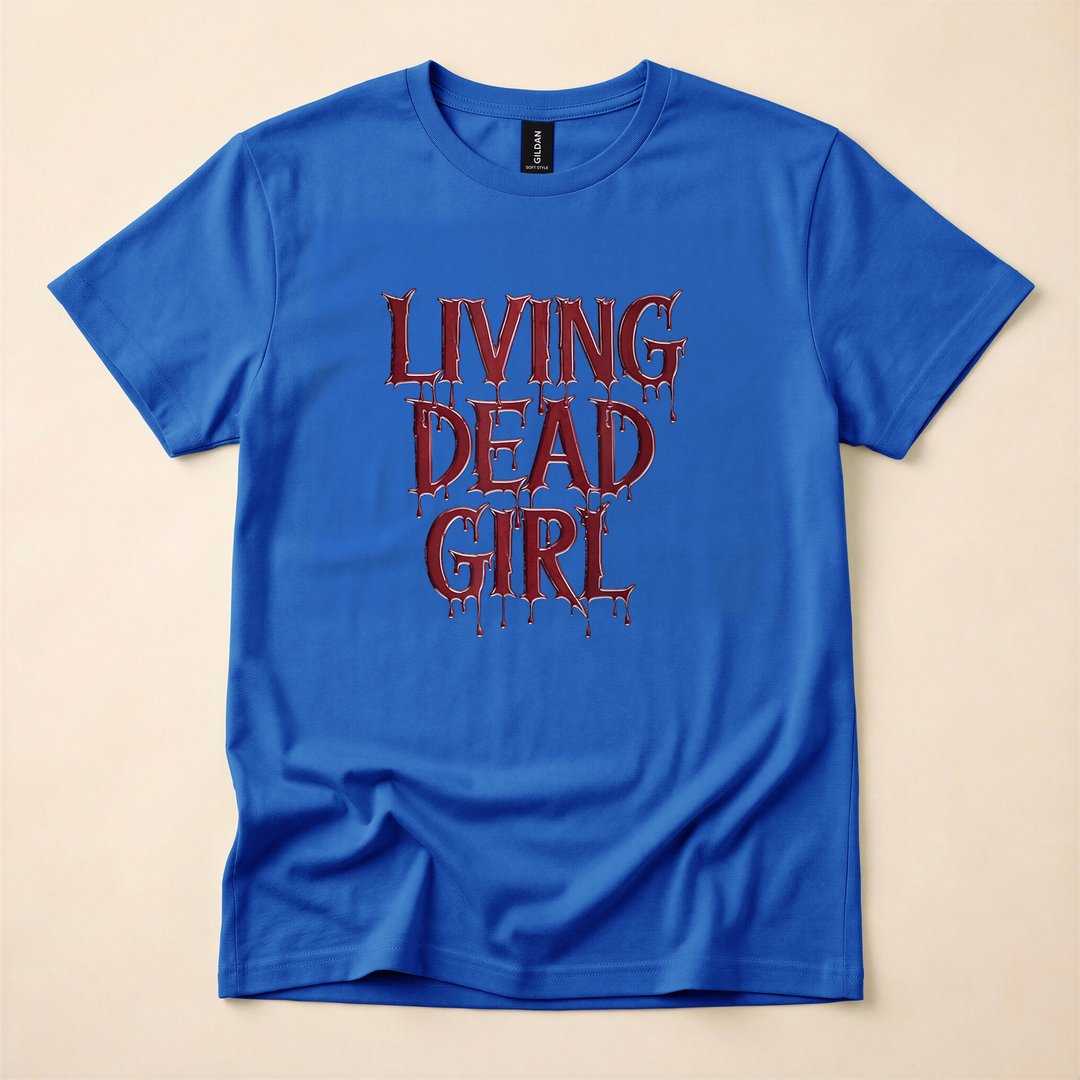 Dripping Blood Living Dead Girl Zombie Halloween T-Shirt - photo 3