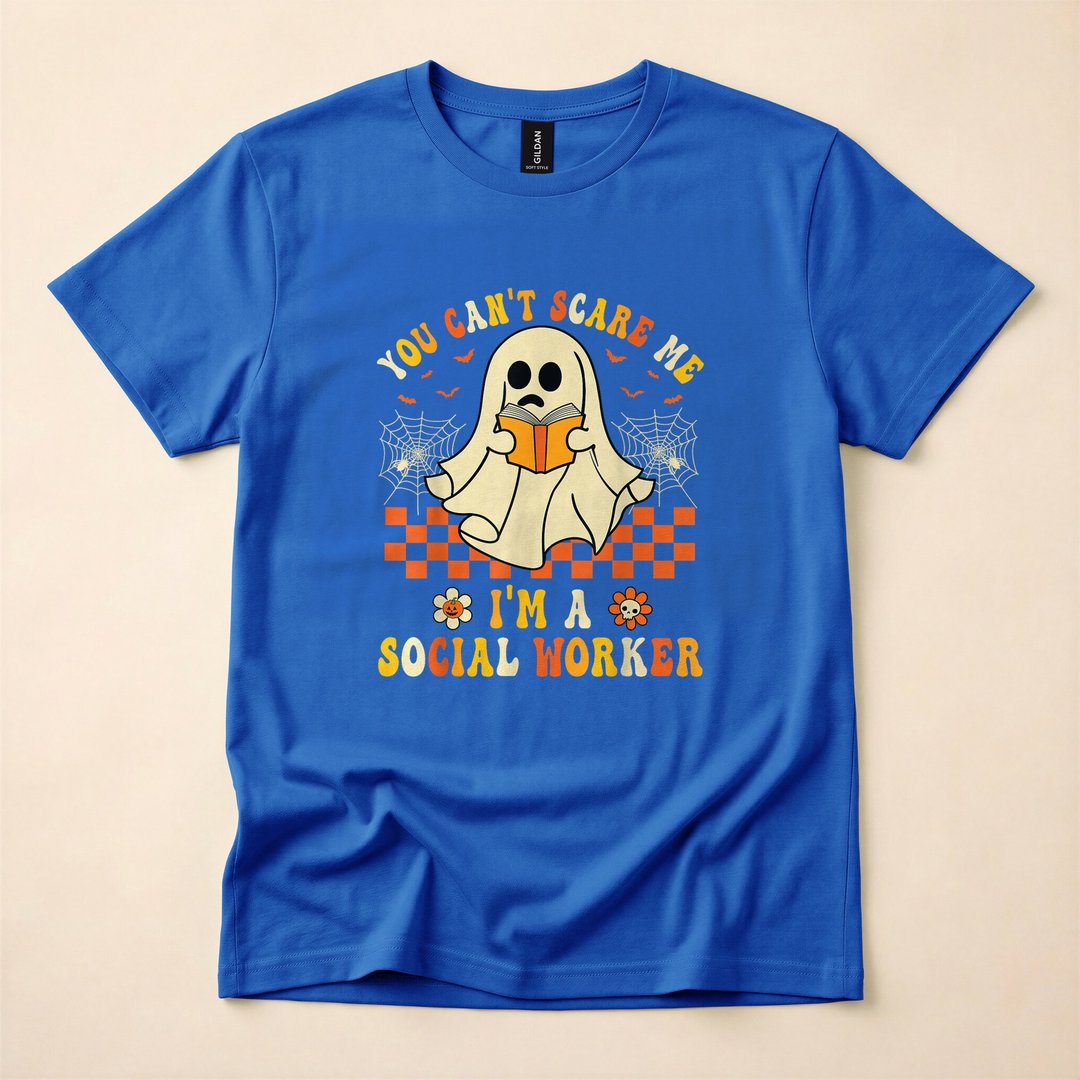 You Can't Scare Me I'm A School Social Worker Halloween T-Shirt - photo 3