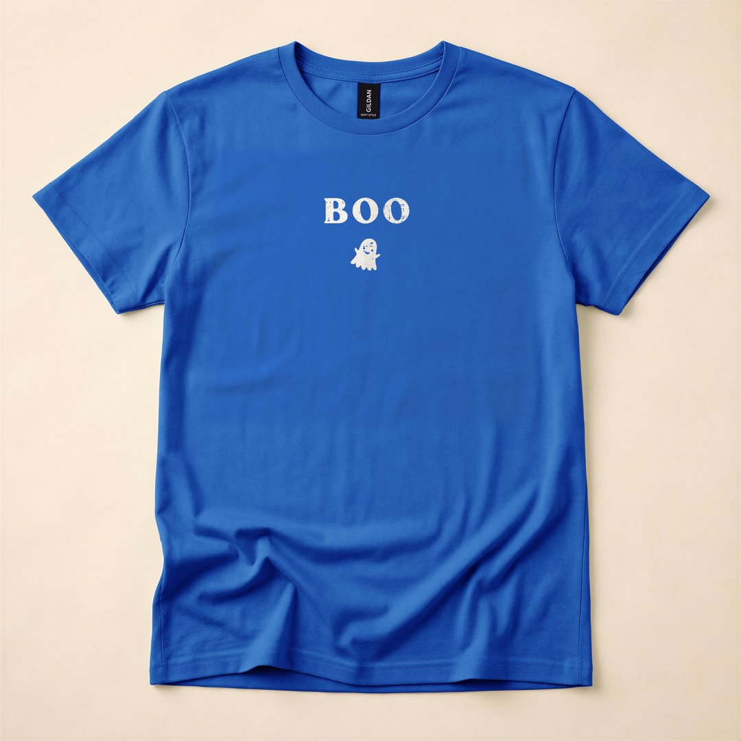 Minimalist Boo Ghost Lazy Halloween Costume T-Shirt - photo 3