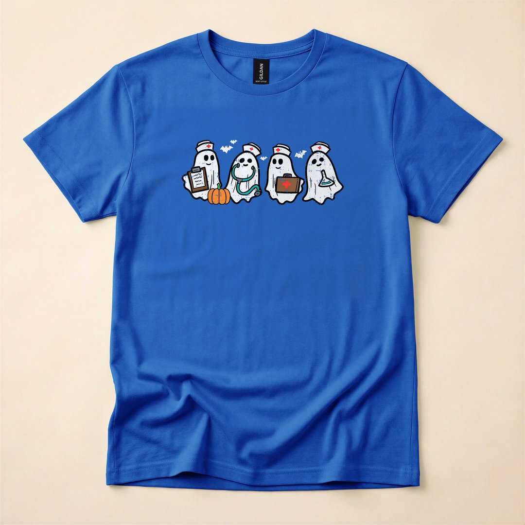 Ghost Nurses Halloween Crew Funny Costume T-Shirt - photo 3