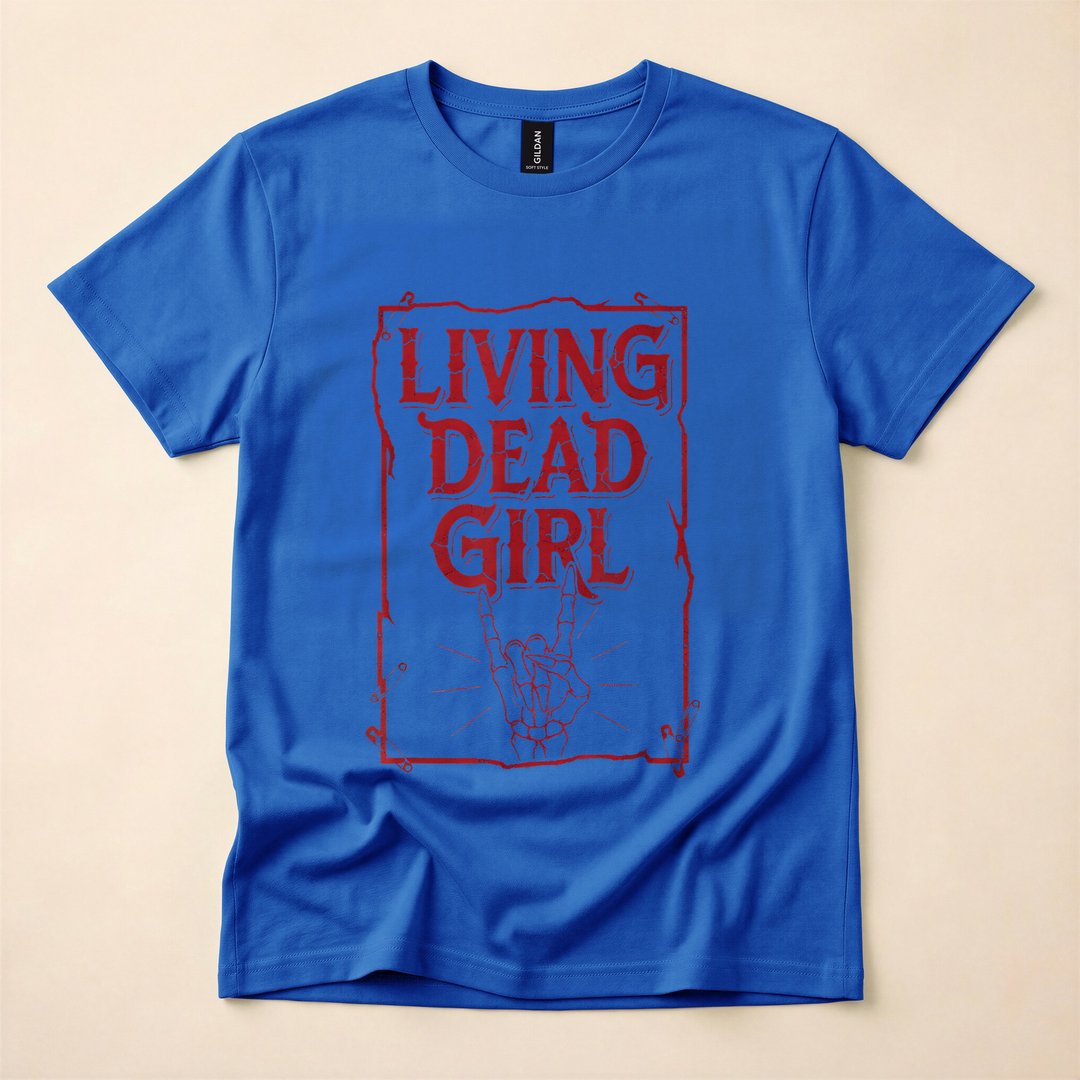 Living Dead Girl Vintage Zombie Rock Halloween T-Shirt - photo 3