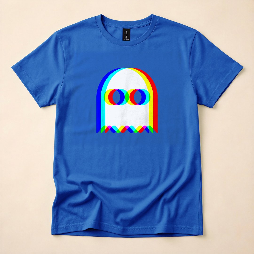 Trippy Vaporwave Ghost Halloween Rave Party T-Shirt - photo 3