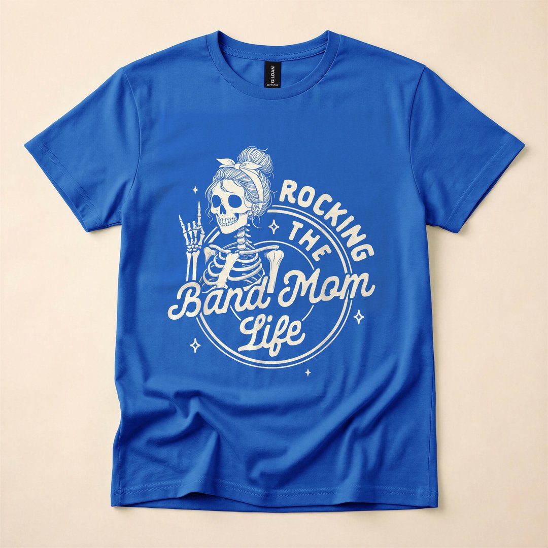 Band Mom Skeleton Rocking Mom Life Halloween T-Shirt - photo 3