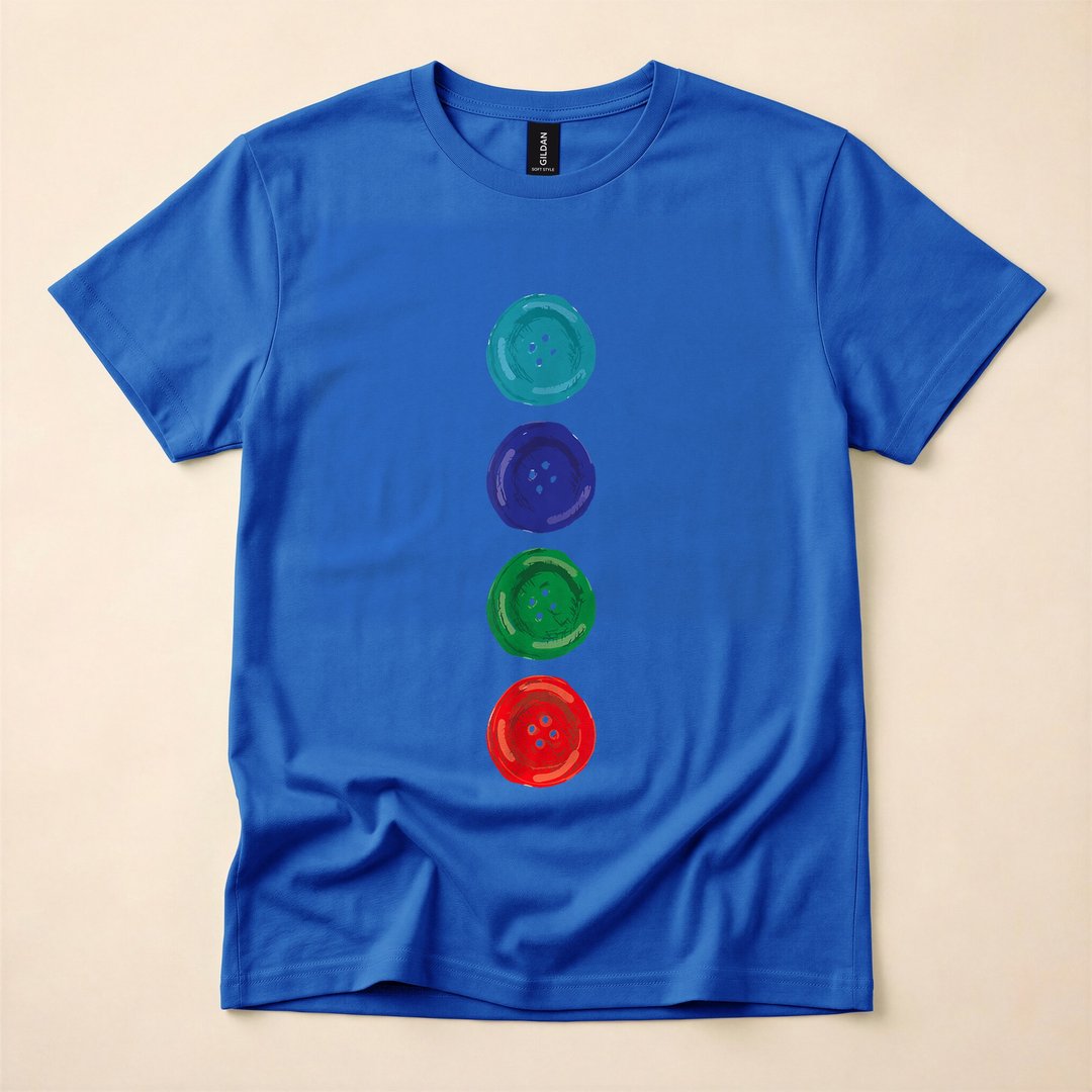 Groovy Blue Cat Four Buttons Halloween Costume T-Shirt - photo 4