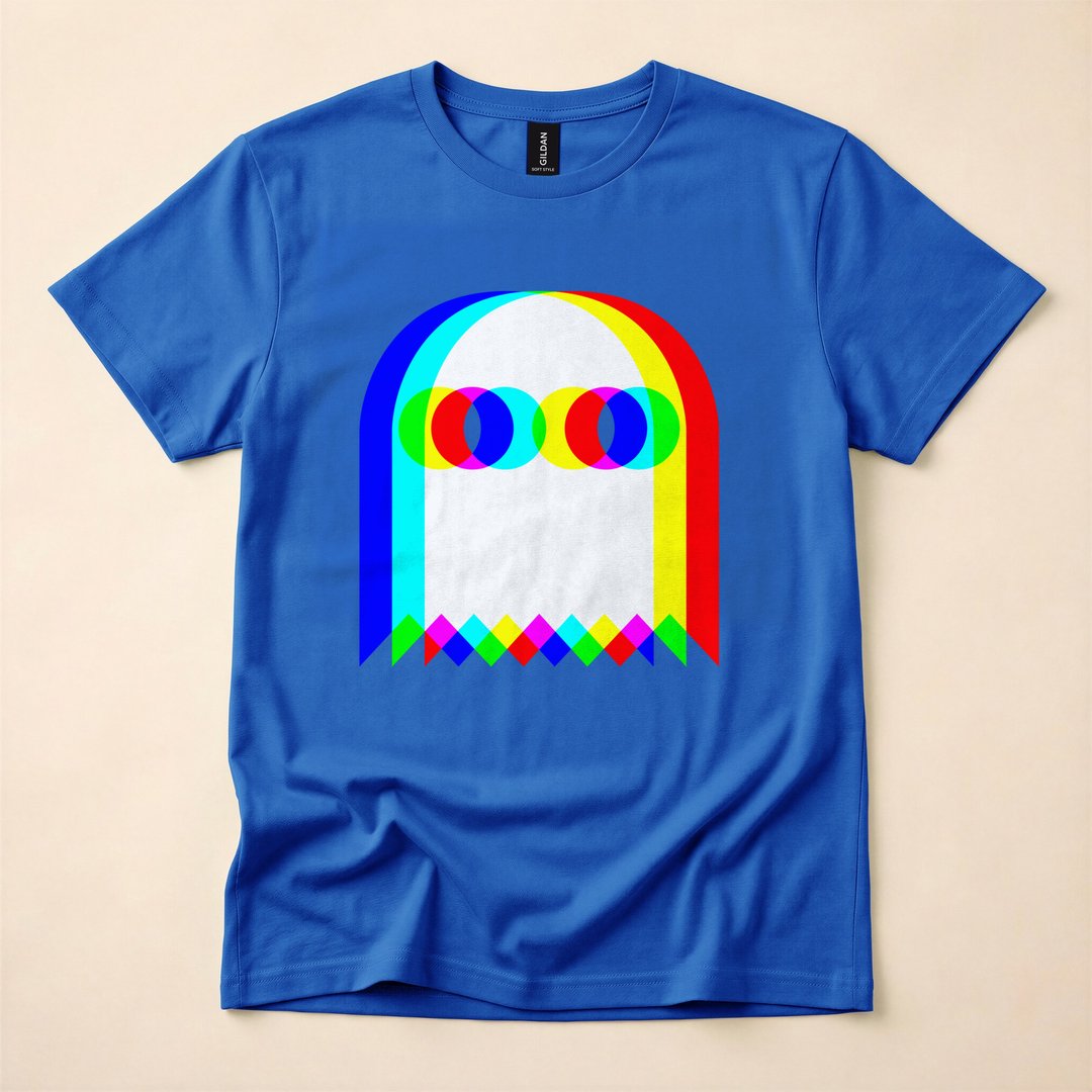Trippy Vaporwave Ghost Techno Rave Halloween T-Shirt - photo 3