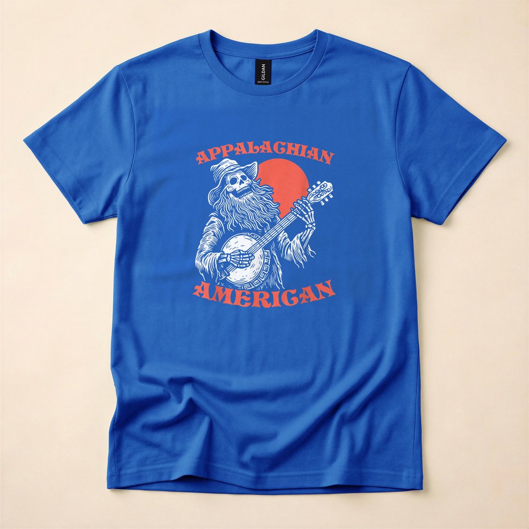 Appalachian Skeleton Banjo Player Bluegrass T-Shirt - photo 4