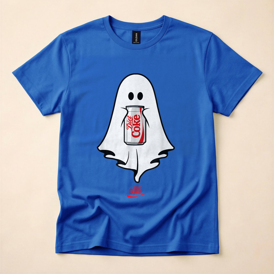 Diet Coke Ghost Holding a Can Halloween T-Shirt - photo 3