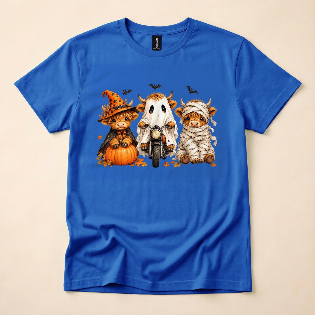 Spooky Highland Cow Fall Halloween T-Shirt - photo 3