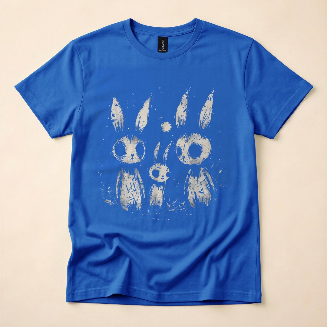 Creepy Cute Bunny Horror Goth Grunge T-Shirt - photo 3