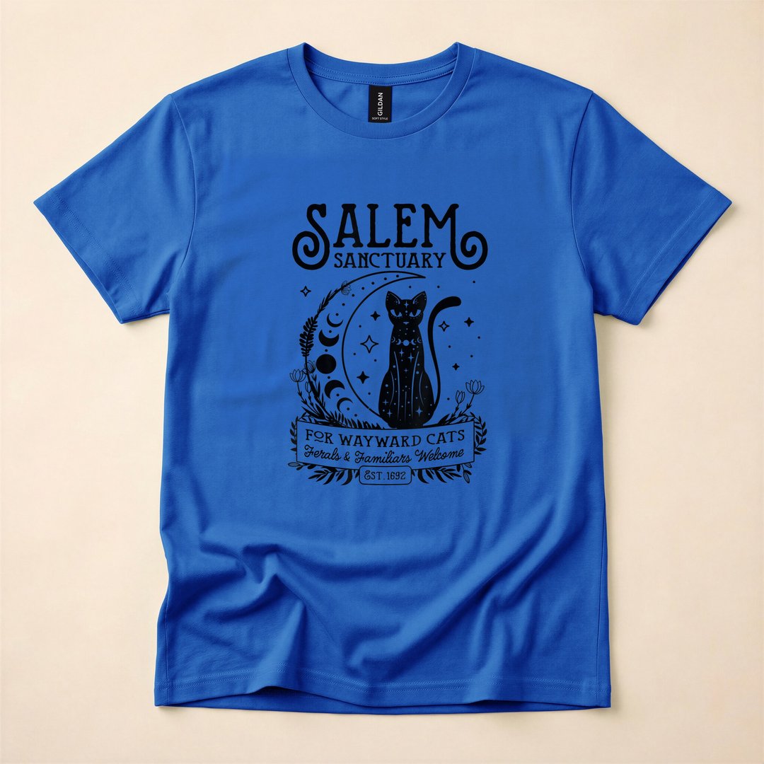 Salem Home for Wayward Black Cats 1692 Witch T-Shirt - photo 4