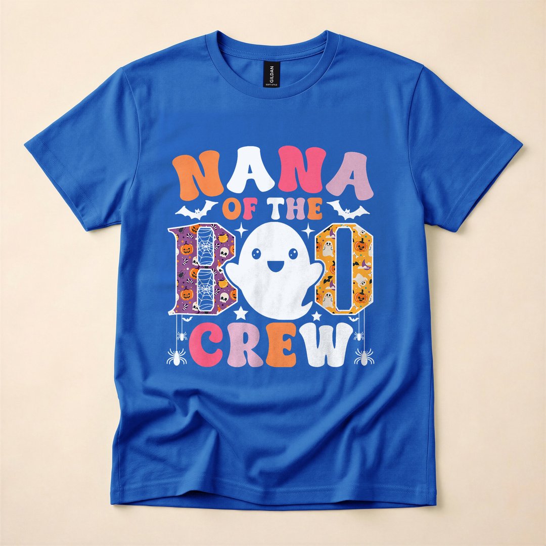 Nana Of The Boo Crew Funny Ghost Halloween T-Shirt - photo 3