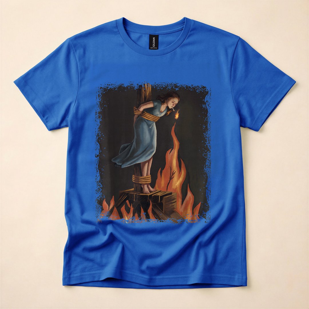 Occult Witch Lighting Flames Feminist T-Shirt - photo 3