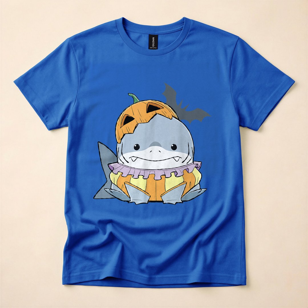 Jeff the Land Shark Pumpkin Costume Halloween T-Shirt - photo 3