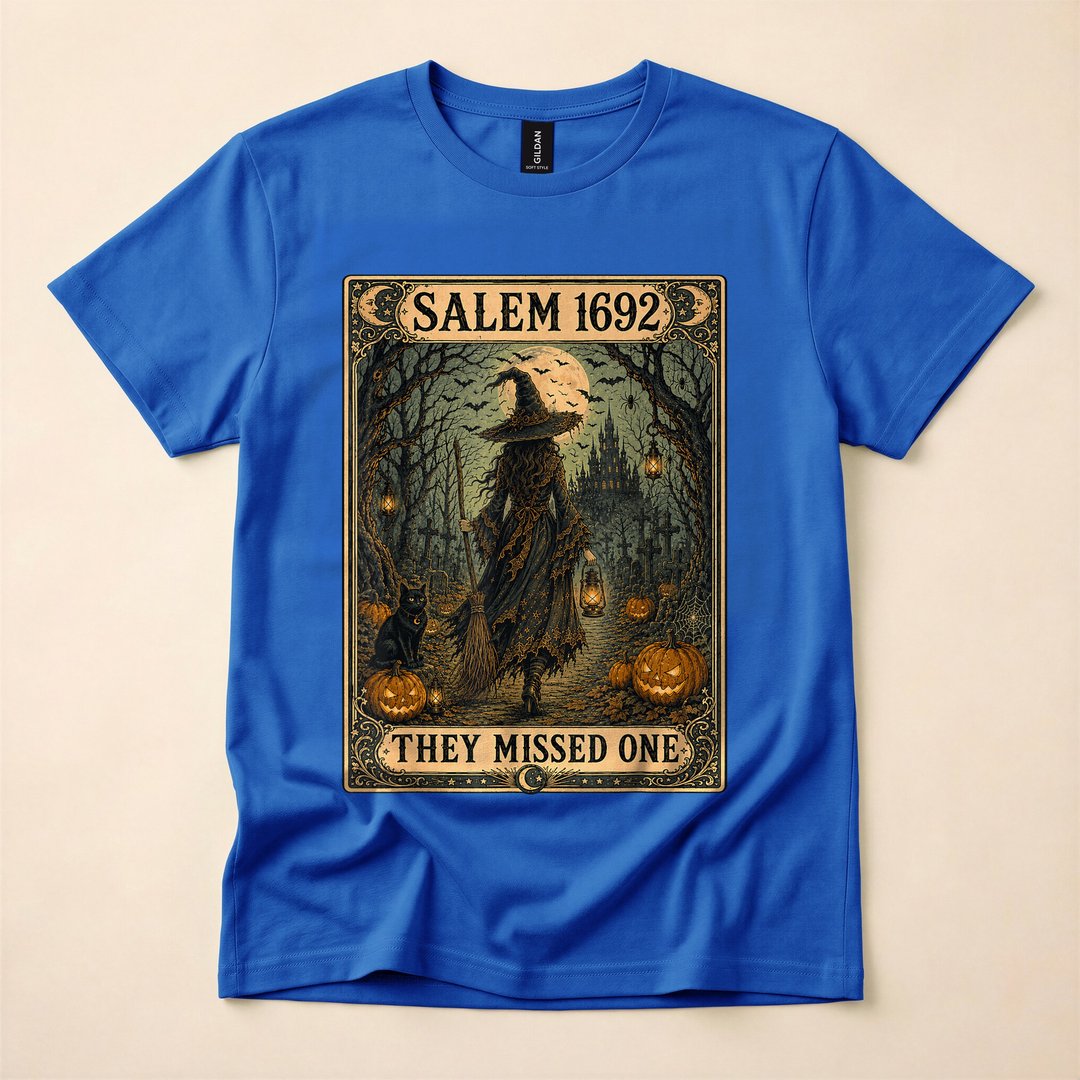 Salem 1692 They Missed One Tarot Card Witch Halloween T-Shirt - photo 3