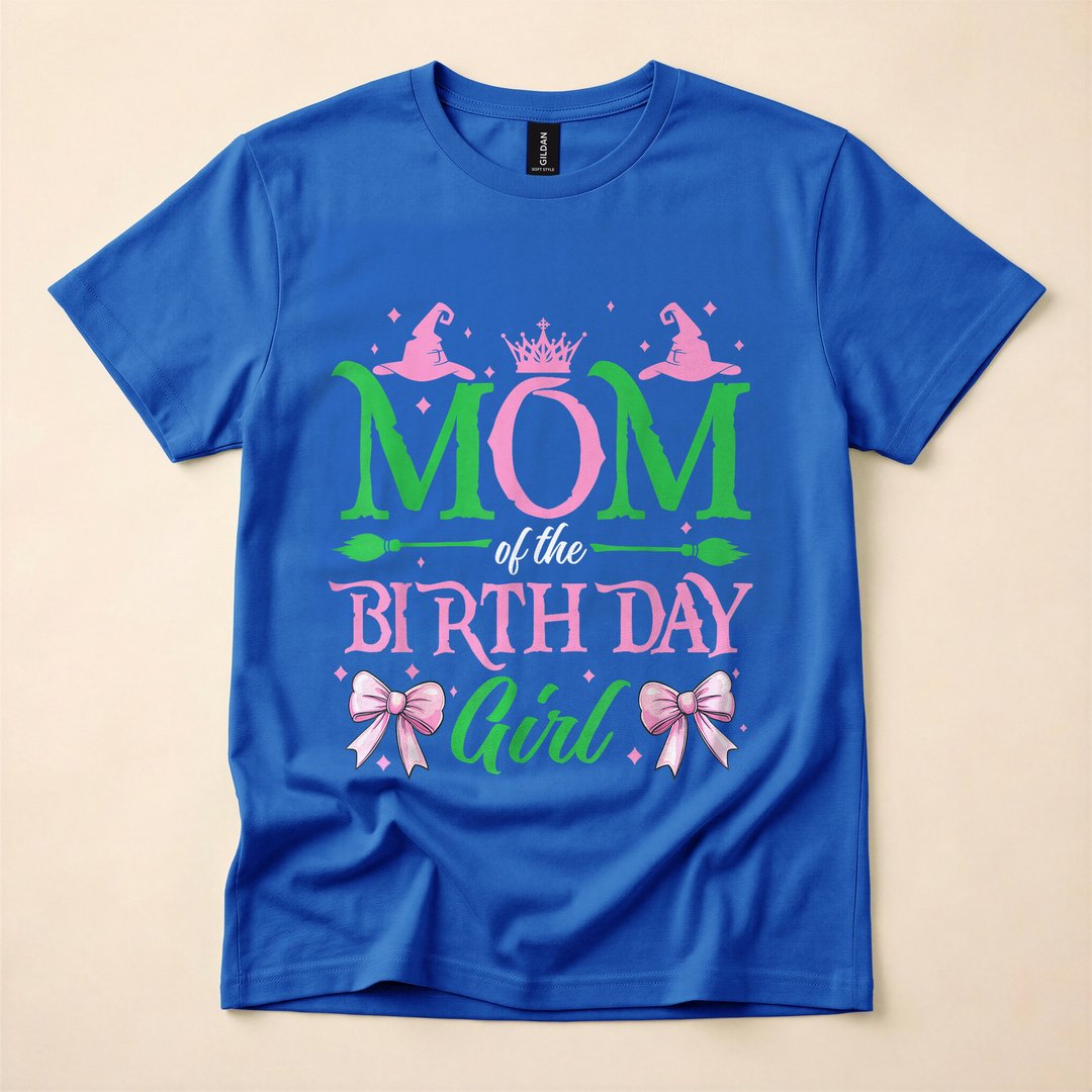 Mom of the Birthday Girl Witch Halloween Family T-Shirt - photo 3