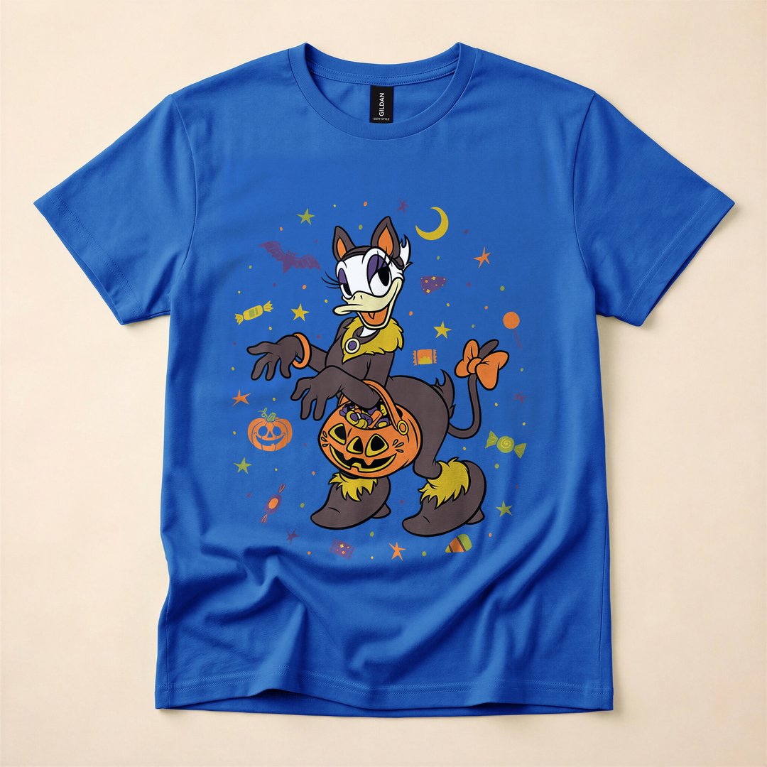 Disney Daisy Duck Black Cat Trick-or-Treat Halloween T-Shirt - photo 3