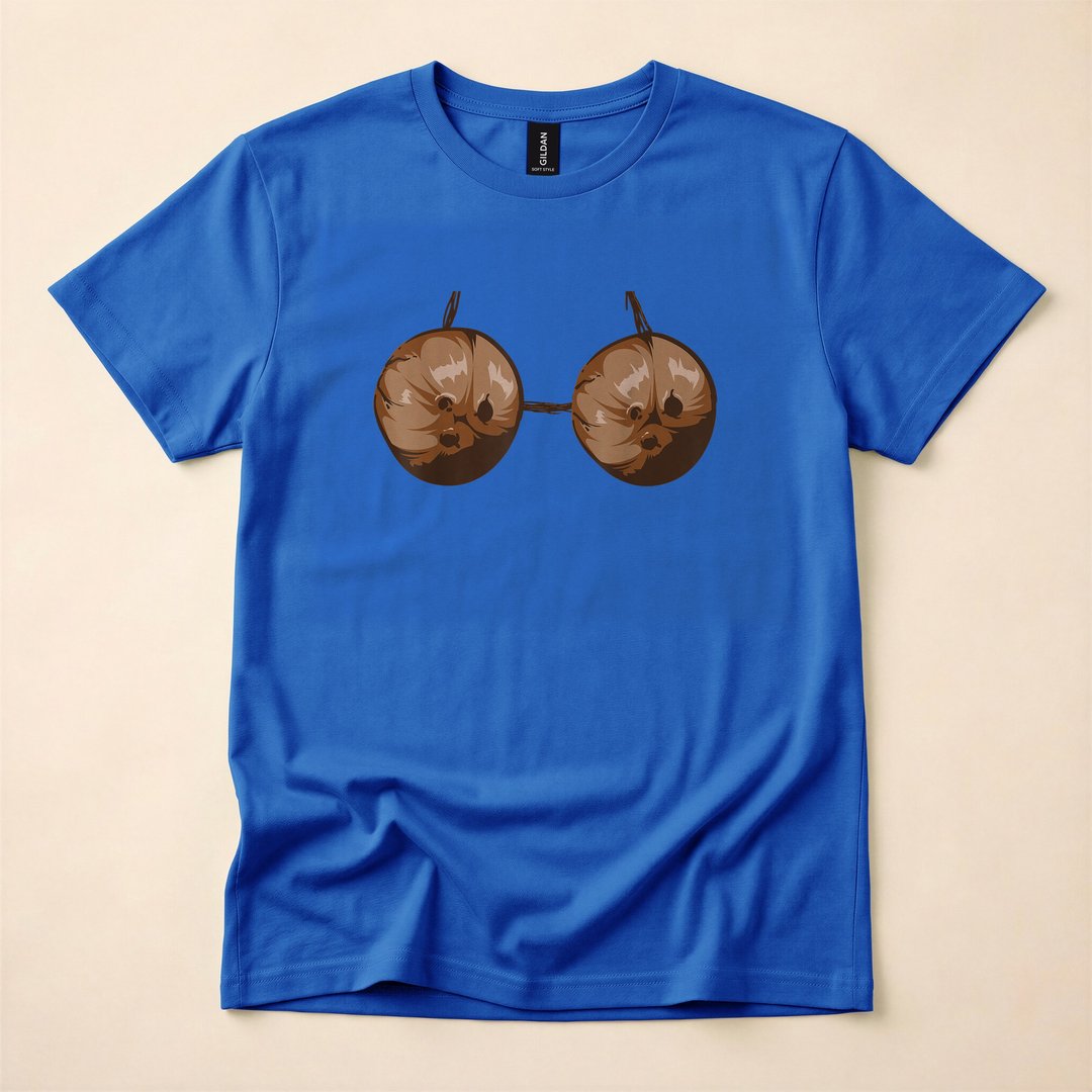 Coconut Bra Funny Last-Minute Halloween Costume T-Shirt - photo 4