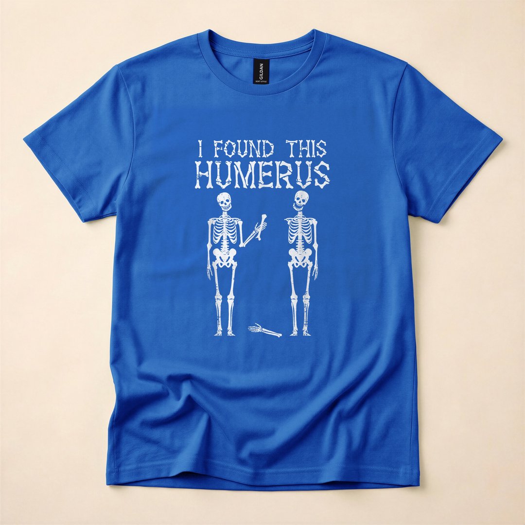 I Found This Humerus Funny Skeleton Halloween T-Shirt - photo 3
