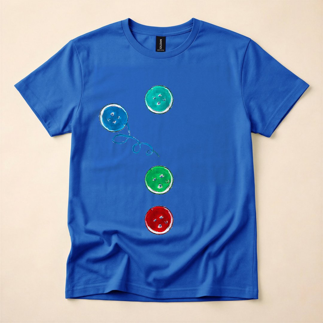 Groovy Blue Cat Four Buttons Halloween Costume T-Shirt - photo 4